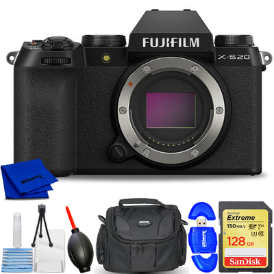 FUJIFILM X-S20 spiegellose Kamera (Gehäuse, schwarz) 16781852 – 7-teiliges Zubehörpaket