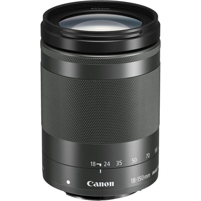 Canon EF-M 18–150 mm 1:3,5–6,3 IS STM-Objektiv (Graphit) – 10-teiliges Zubehörpaket