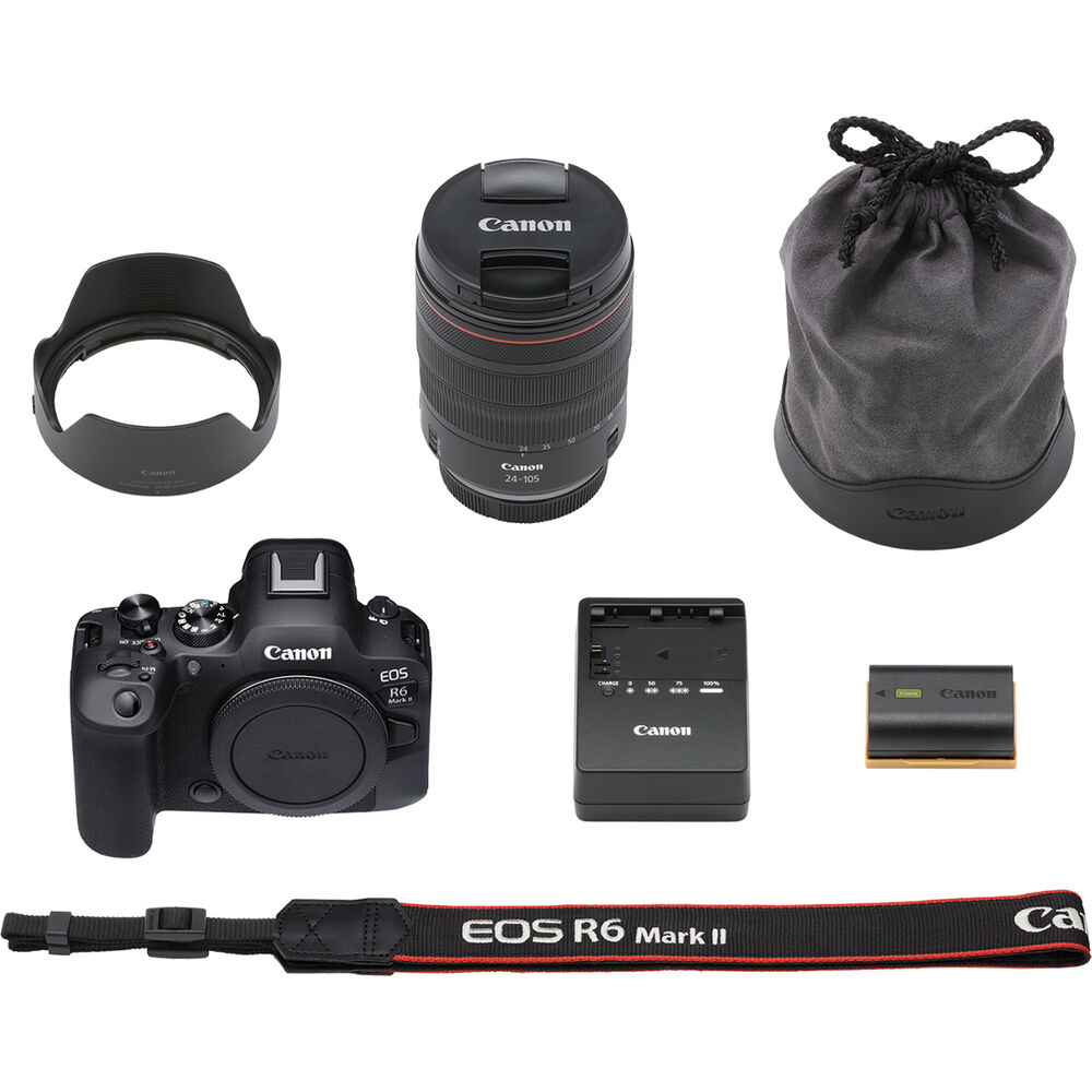 Canon EOS R6 Mark II spiegellose Kamera mit 24-105 mm f/4 Objektiv – 12er-Paket