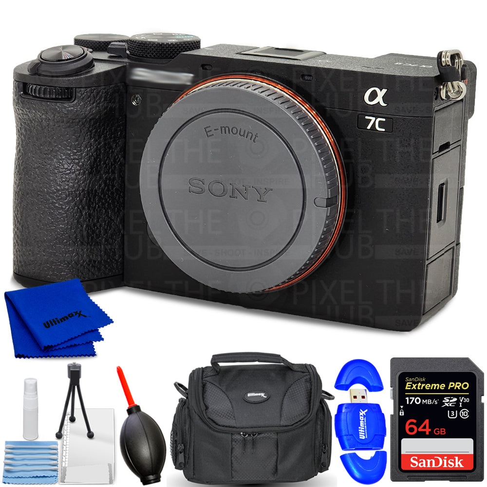 Sony a7C II spiegellose Kamera (Schwarz) ILCE-7CM2/B - 7-teiliges Zubehörpaket