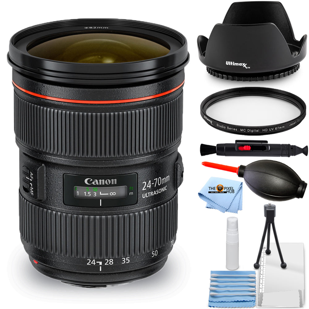 Canon EF 24-70mm f/2.8L II USM Zoomobjektiv (Schwarz) 5175B002 - 7-teiliges Zubehörpaket