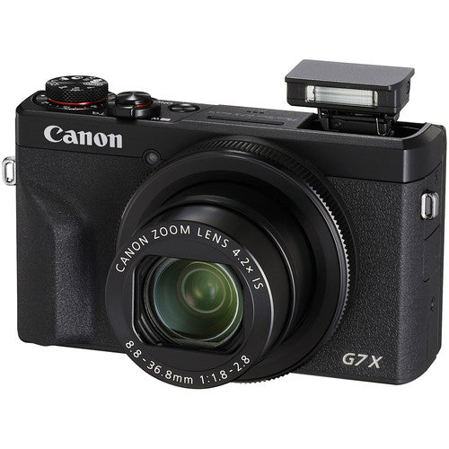 Canon PowerShot G7 X Mark III Digitalkamera (Schwarz) + 32 GB + LED-Lichtpaket