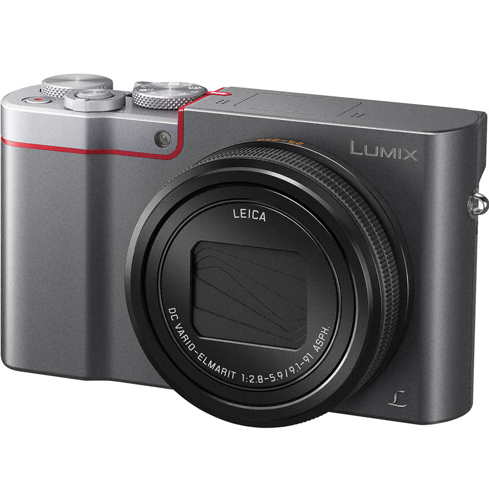 Panasonic LUMIX DC-TZ220D/ZS200D Digitalkamera (Silber) – 7-teiliges Zubehörpaket