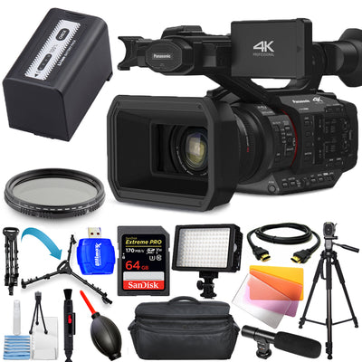 Panasonic HC-X20 4K Mobile Camcorder with Rich Connectivity - 13PC Accessory Kit