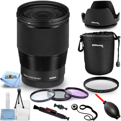 Sigma 16mm f/1.4 DC DN Contemporary Objektiv für Sony E 402965 - 10-teiliges Zubehörset