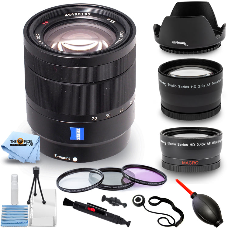 Sony Vario-Tessar T* E 16-70mm f/4 ZA OSS Lens + Telephoto and Wide Angle Lenses