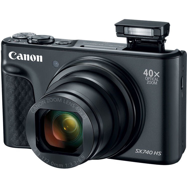 Canon PowerShot SX740 HS Digitalkamera (Schwarz) 2955C001 - 12-teiliges Zubehörpaket