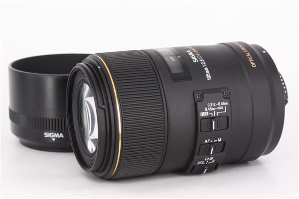 Sigma 105 mm f/2,8 EX DG OS HSM Makroobjektiv für Nikon F Pro Objektivbeutel-Paket