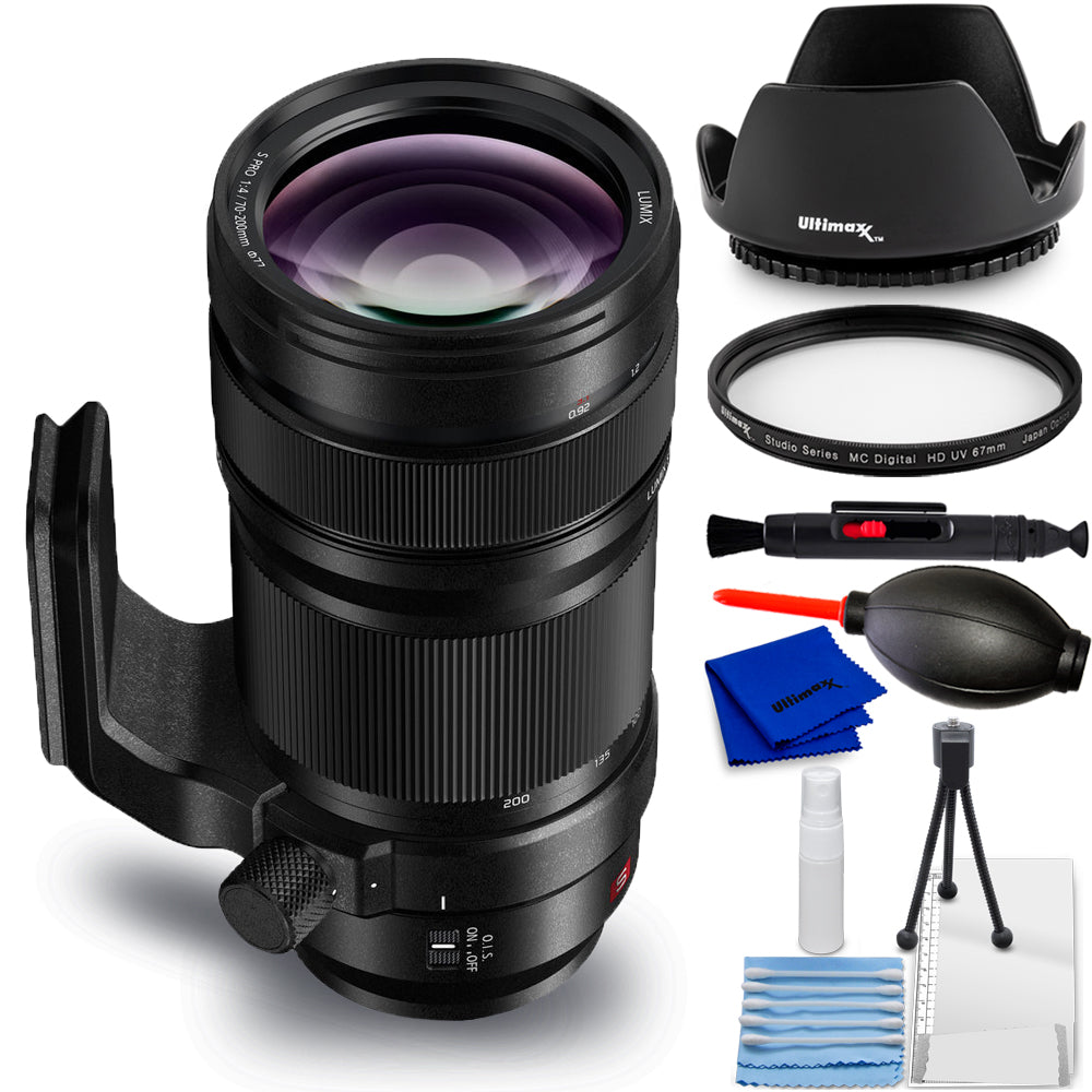 Panasonic Lumix S PRO 70-200 mm f/4 OIS-Objektiv S-R70200 – 7-teiliges Zubehörpaket