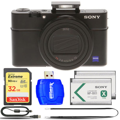 Sony Cyber-shot DSC-RX100 VII Digital Camera + EXT BATT + Reader 32GB Kit