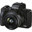 Canon EOS M50 Mark II spiegellose Kamera mit 15-45-mm-Objektiv (schwarz) + Blitzpaket