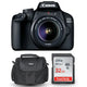 Canon EOS 4000D / Rebel T100 with EF-S 18-55mm III Lens + Sandisk 32GB SD + Case Canon
