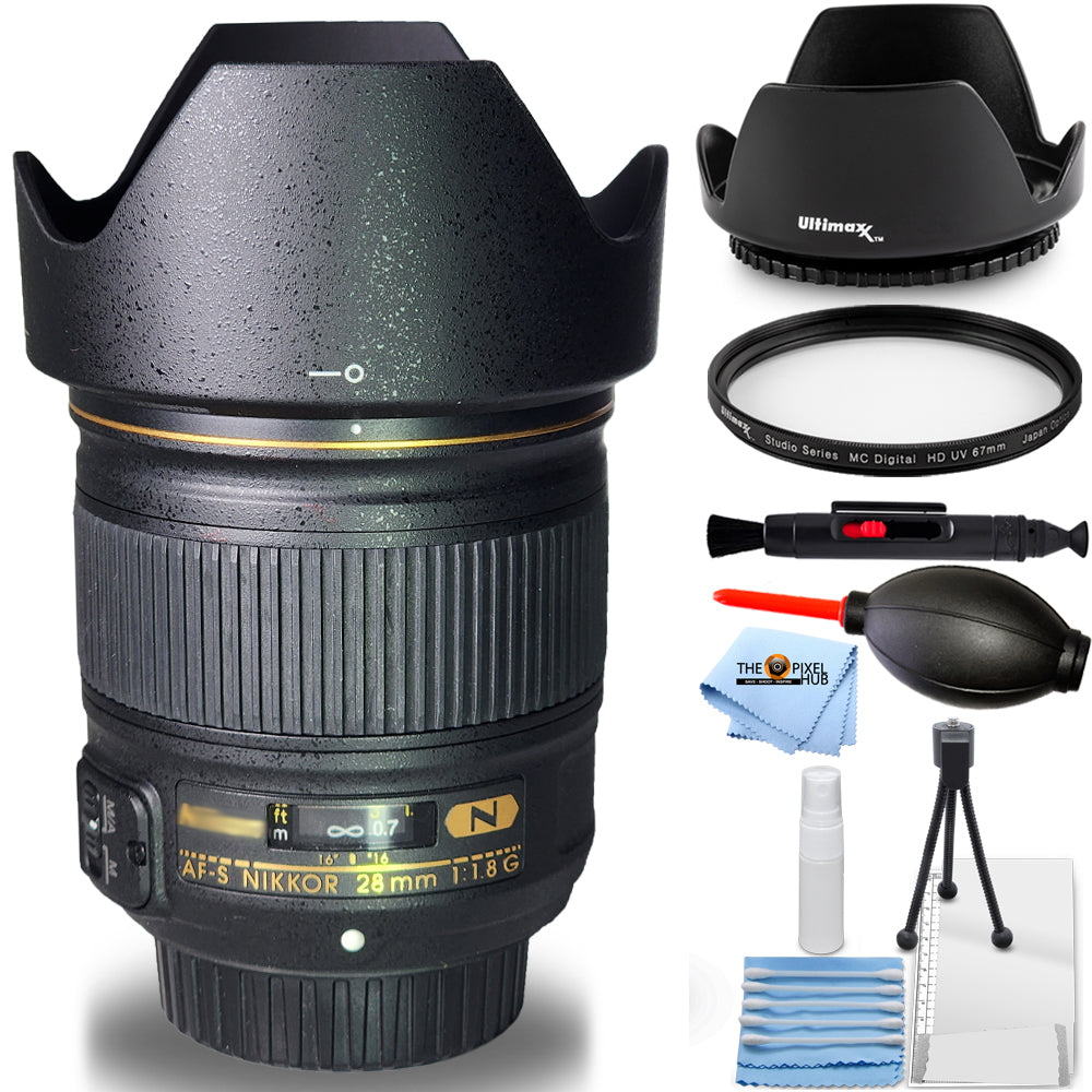 Nikon AF-S NIKKOR 28mm f/1.8G Lens 2203 - 7 Piece Accessory Bundle