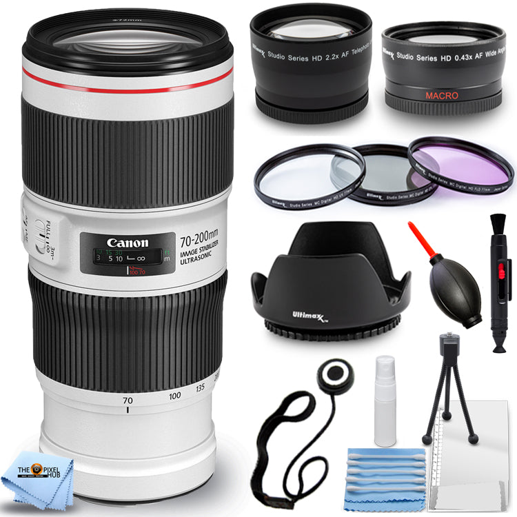 Canon EF 70-200mm f/4L IS II USM Objektiv + Tele- und Weitwinkelobjektive im Paket