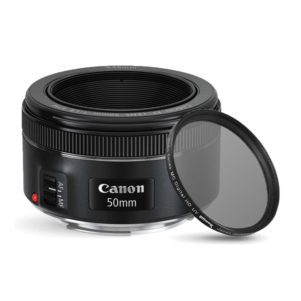 Canon EF 50mm f/1.8 STM Objektiv 0570C002 + UV-Ultraviolettfilter