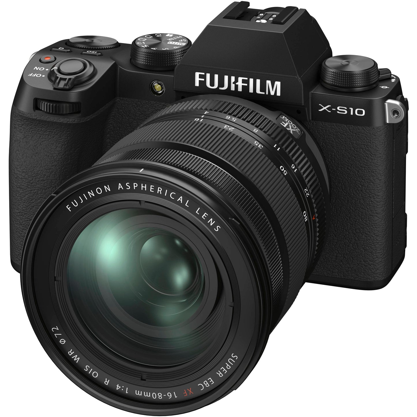 FUJIFILM X-S10 spiegellose Kamera mit XF 16-80 mm f/4 R OIS WR-Objektiv – 16-teiliges Paket