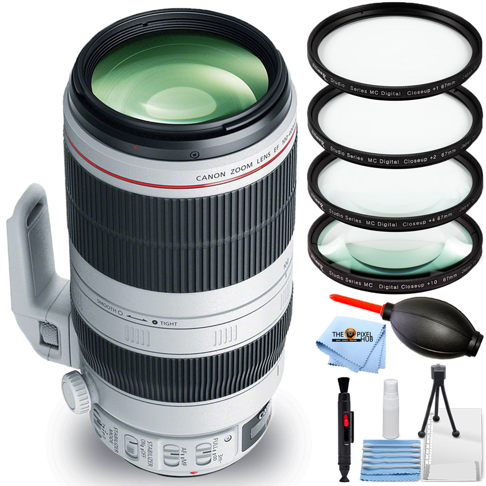 Canon EF 100–400 mm 1:4,5–5,6L IS II USM-Objektiv + Makro-/Nahaufnahme-Objektivpaket