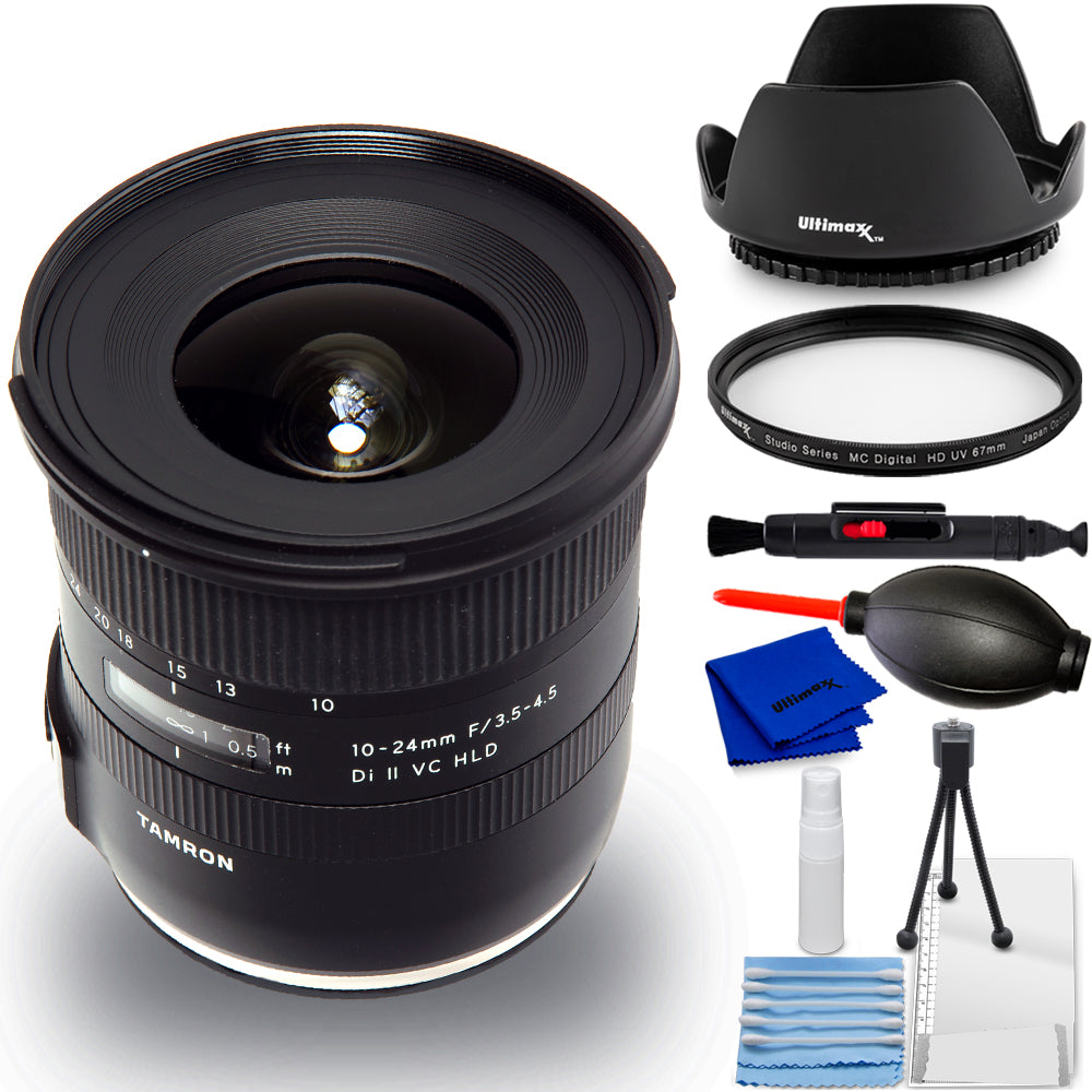 Tamron 10–24 mm f/3,5–4,5 Di II VC HLD-Objektiv für Canon EF – 7-teiliges Zubehörpaket