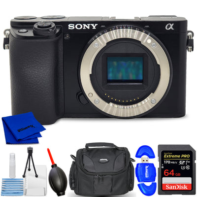 Spiegellose Kamera Sony a6100 (nur Gehäuse) ILCE6100/B – 7-teiliges Zubehörpaket