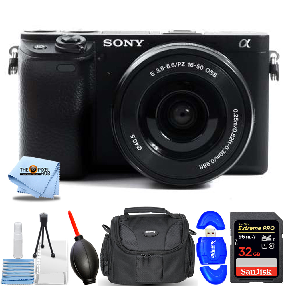 Sony Alpha a6400 spiegellose Digitalkamera mit 16–50 mm – Essential 32 GB Bundle