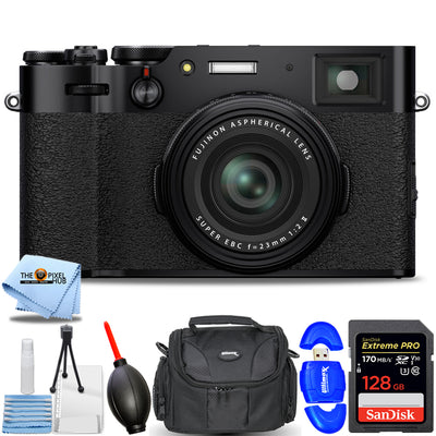 FUJIFILM X100V Digitalkamera (Schwarz) 16643000 - 7-teiliges Zubehörpaket