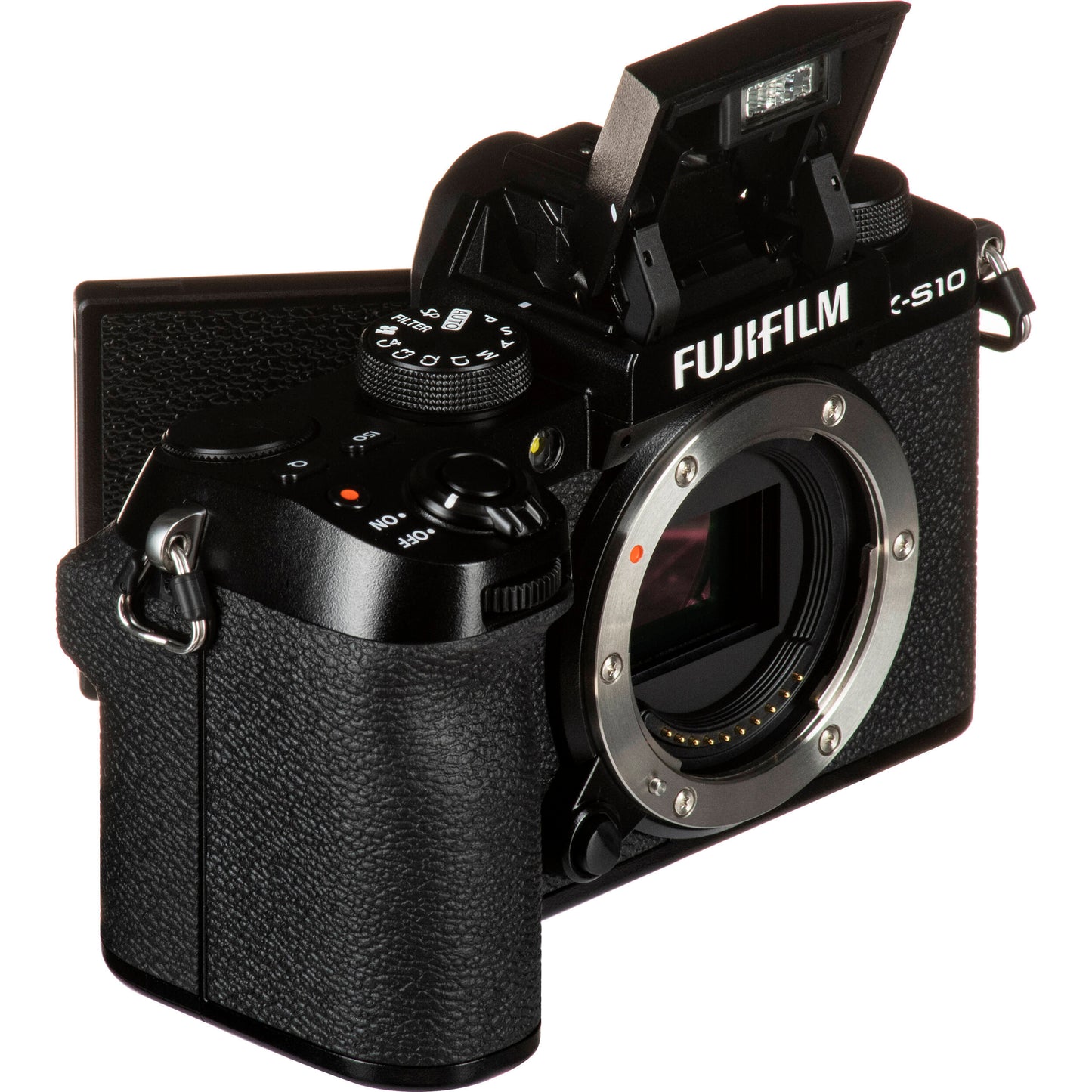 FUJIFILM X-S10 Spiegellose Kamera (nur Gehäuse, schwarz) – 14-teiliges Zubehörpaket