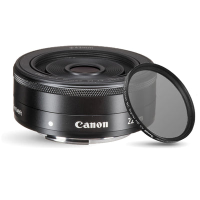 Canon EF-M 22mm f/2 STM Objektiv 5985B002 + UV-Ultraviolettfilter-Paket