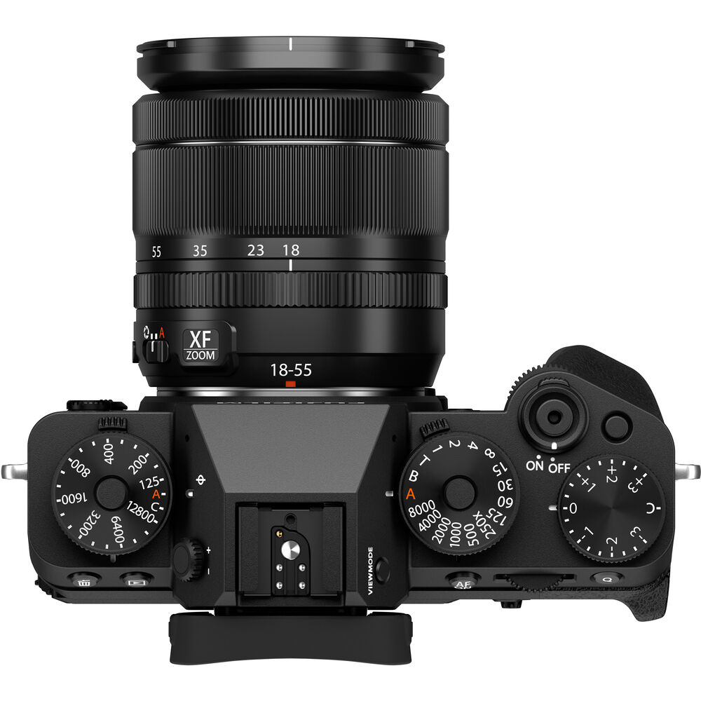 FUJIFILM X-T5 spiegellose Kamera und 18-55-mm-Objektiv (schwarz) – 7-teiliges Zubehörpaket