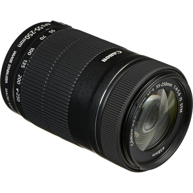 Canon EF-S 55-250mm f/4-5.6 IS STM Objektiv 8546B002 - 8-teiliges Zubehörpaket