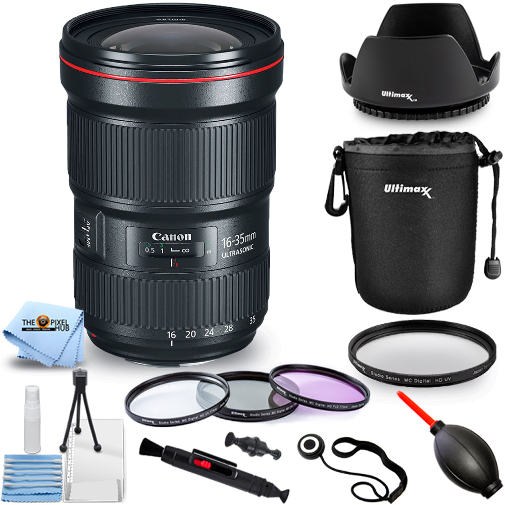 Canon EF 16-35mm f/2.8L III USM Lens 0573C002 + Lens Pouch + Filter Kit Bundle