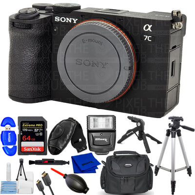 Sony a7C II spiegellose Kamera (Schwarz) ILCE-7CM2/B – 12-teiliges Zubehörpaket