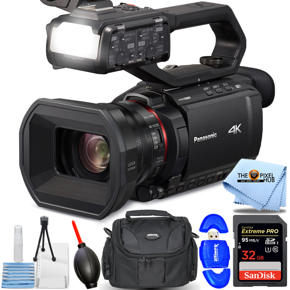 Panasonic AG-CX10 4K 60p Professioneller Camcorder - Essential 32 GB Bundle