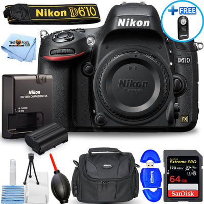 Nikon D610 Digitale SLR-Kamera (nur Gehäuse) 1540 - 7-teiliges Zubehörpaket