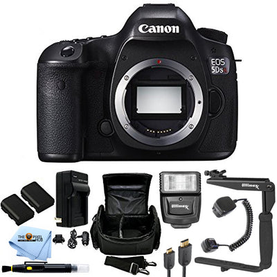 Canon EOS 5DS R DSLR Camera (Body Only) Extra Batteries + Flash + Case Bundle