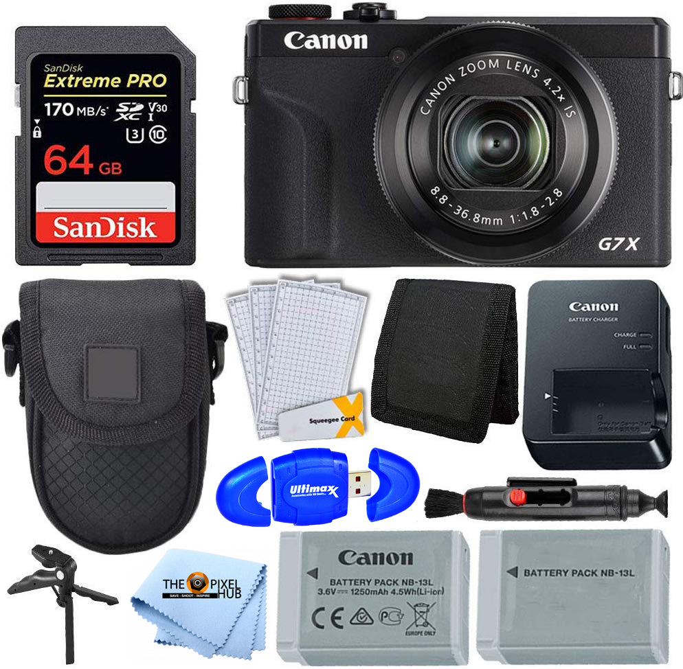 Canon PowerShot G7 X Mark III Digitalkamera (Schwarz) + 64 GB Akku-Paket