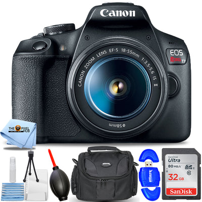 Canon EOS Rebel T7 DSLR-Kamera mit EF-S 18-55-mm-Objektiv – Essential 32 GB Bundle