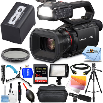 Panasonic HC-X2000 UHD 4K 3G-SDI/HDMI Pro Camcorder + 64 GB + LED-Licht-Paket