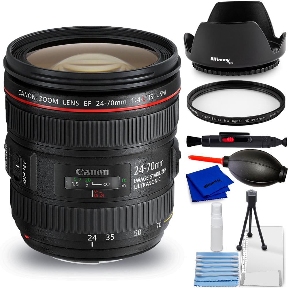 Canon EF 24–70 mm 1:4,0L IS USM Standard-Zoomobjektiv – Essential UV-Filterpaket