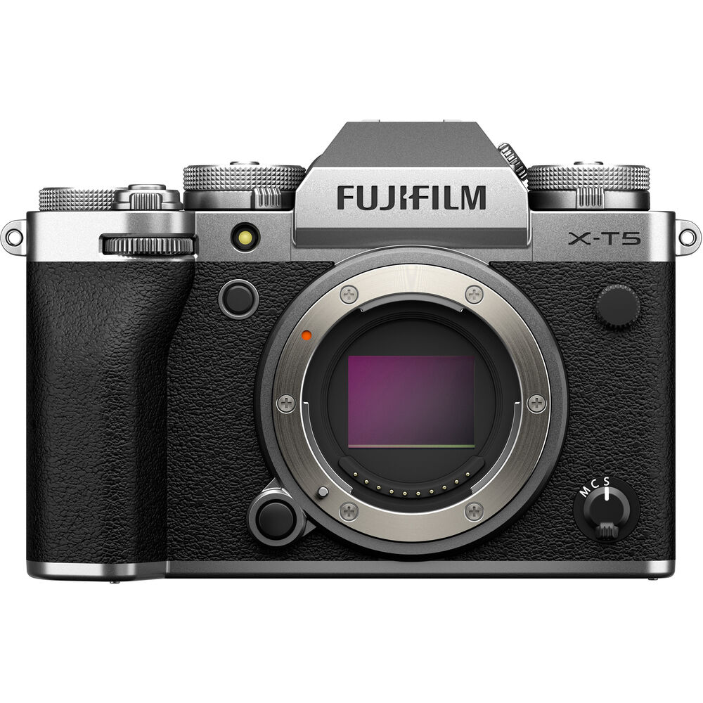 FUJIFILM X-T5 spiegellose Kamera (Silber) 16782337 - 7-teiliges Zubehörpaket