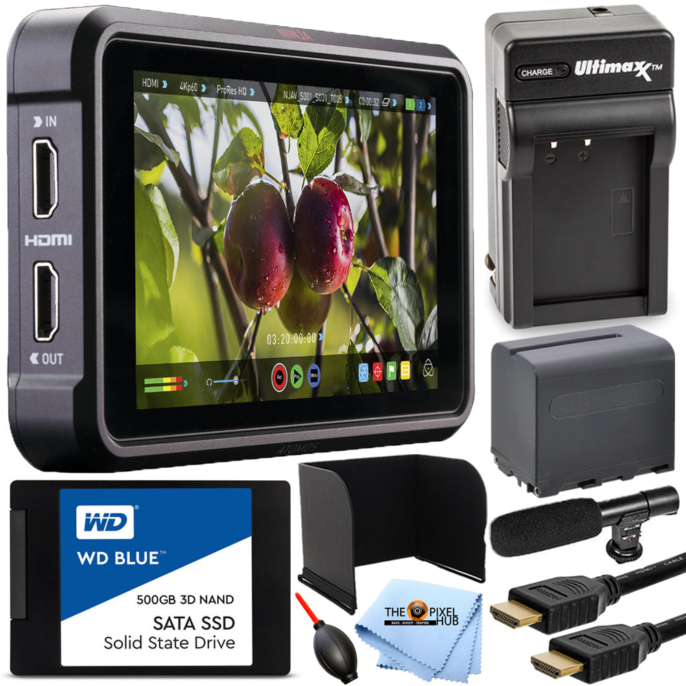 Atomos Ninja V 5" 4K HDMI-Aufnahmemonitor + WD Blue 3D NAND 500 GB SSD-Paket