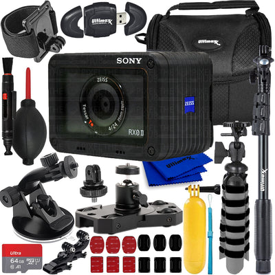 Sony Cyber-shot DSC-RX0 II Digitalkamera – 15-teiliges Zubehör-Actionpaket