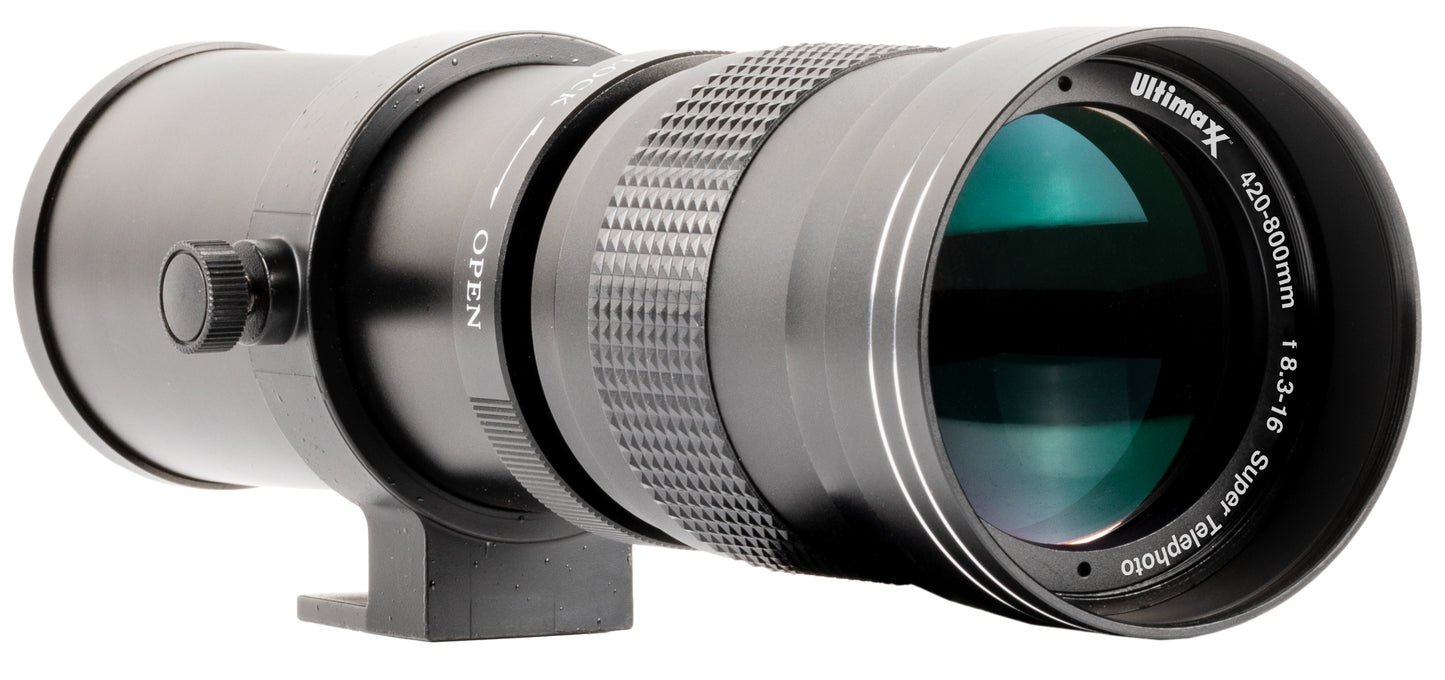 Ultimaxx 420-800 mm f/8 Telezoomobjektiv + T-Mount für Canon 90D 80D 70D 77D