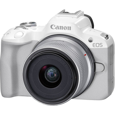 Canon EOS R50 Mirrorless Camera with 18-45mm Lens (White) - 5812C012