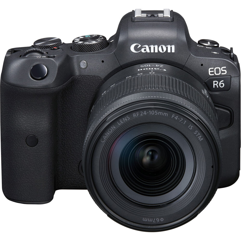 Canon EOS R6 spiegellose Kamera mit 24-105 mm f/4-7.1 Objektiv + 64 GB + Blitzpaket