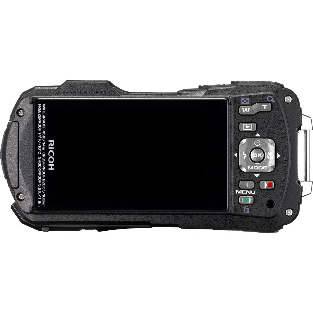 Ricoh WG-70 Digitalkamera (Schwarz) 03868 - 7-teiliges Zubehörpaket