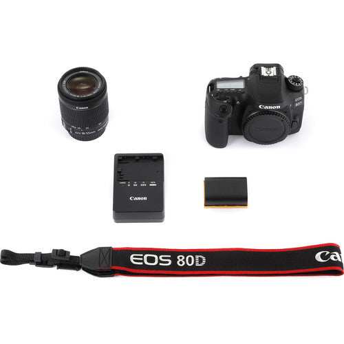 Canon EOS 80D DSLR-Kamera mit 18-55 mm IS II-Objektiv + 32 GB + Filter-Kit-Paket