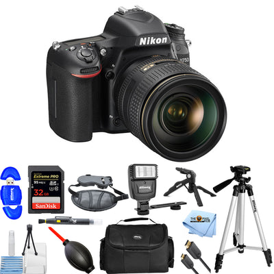 Nikon D750 24,3-Megapixel-DSLR-Kamera mit 24-120-mm-Objektiv (schwarz) – 12-teiliges Zubehörpaket