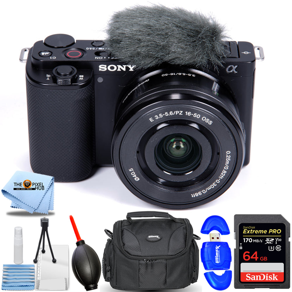 Sony ZV-E10 Mirrorless Camera with 16-50mm Lens (Black) - 7PC Accessory Bundle