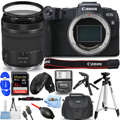 Canon EOS RP Mirrorless Camera with 24-105mm f/4-7.1 Lens + 32GB + Flash Bundle