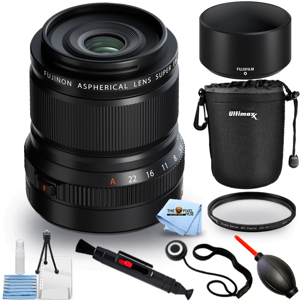 FUJIFILM XF 30mm f/2.8 R LM WR Makroobjektiv 16792576 - 8-teiliges Zubehörpaket